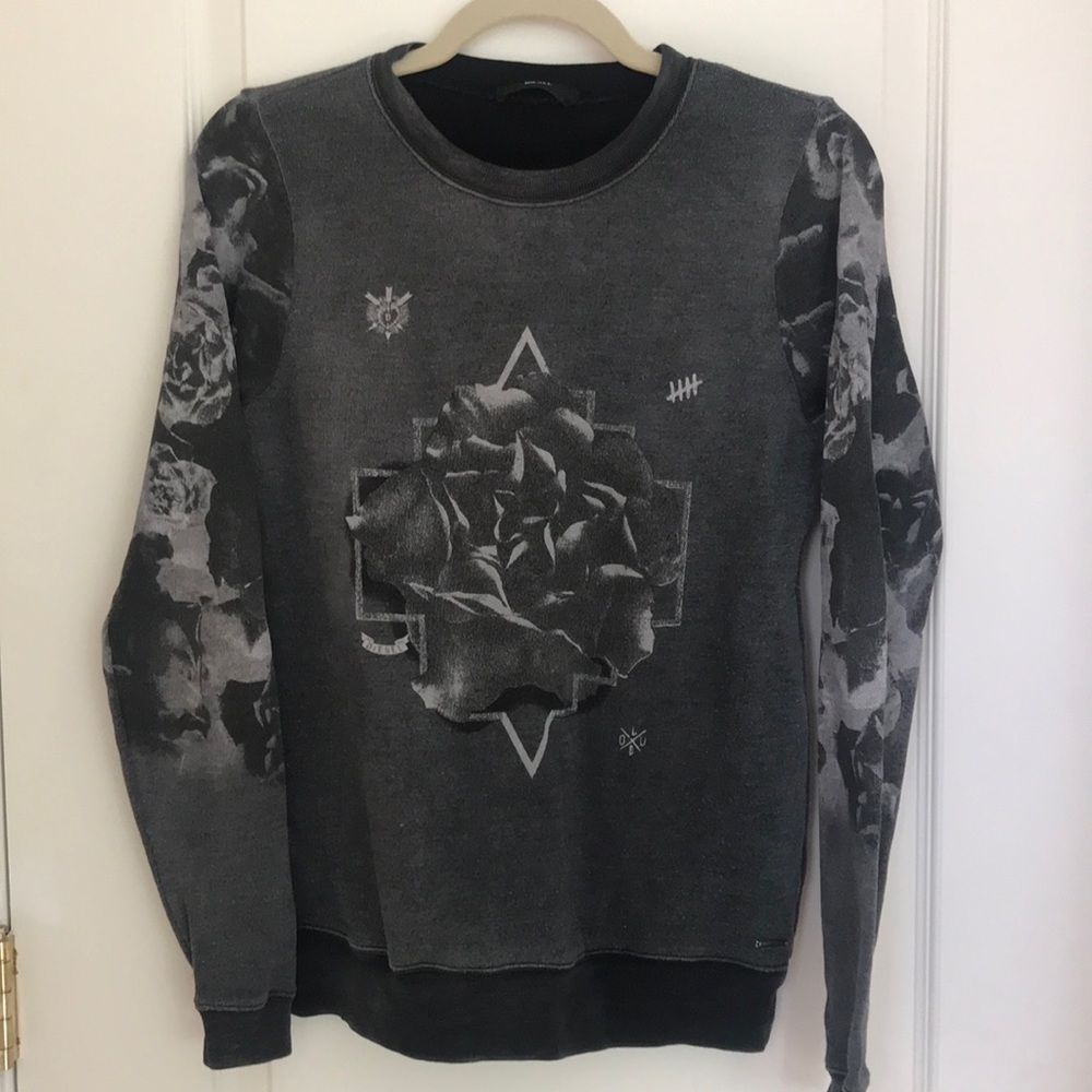 Gray Flower Print Sweater | Diesel | XS